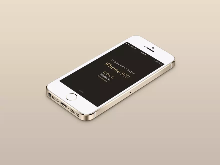 Download Phone in golden case PSD mockup