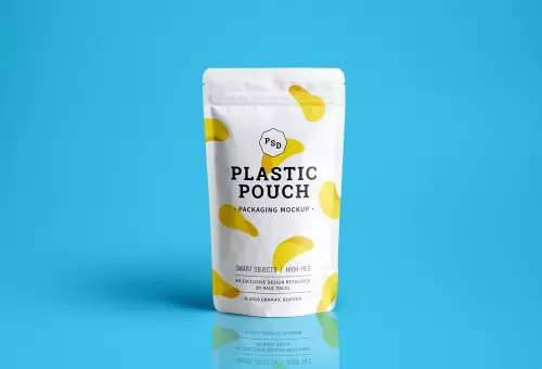 Plastic pouch PSD mockup
