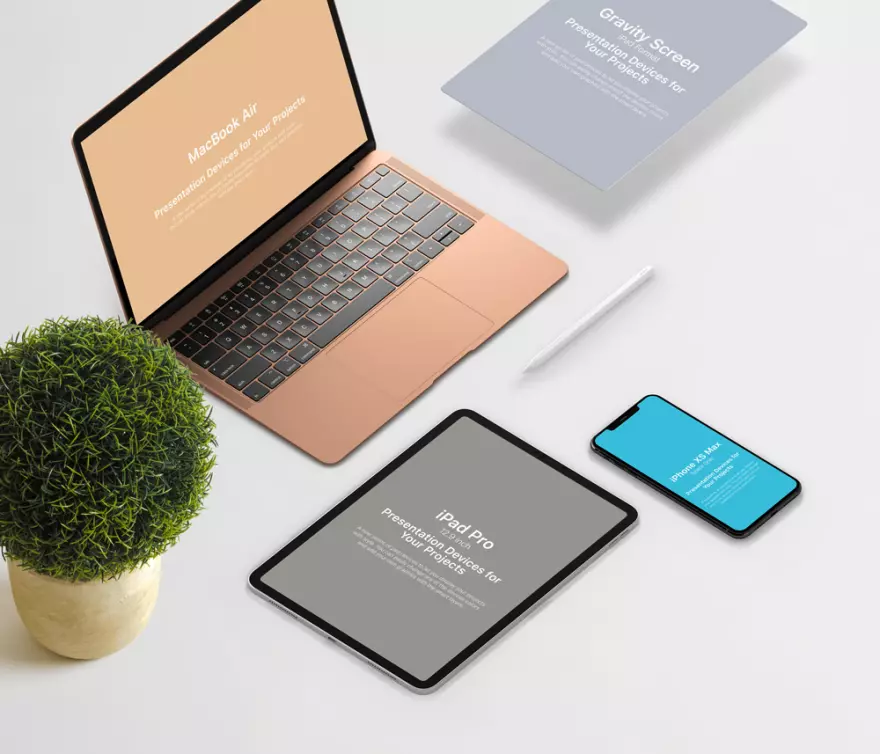 Download Apple devices PSD mockup