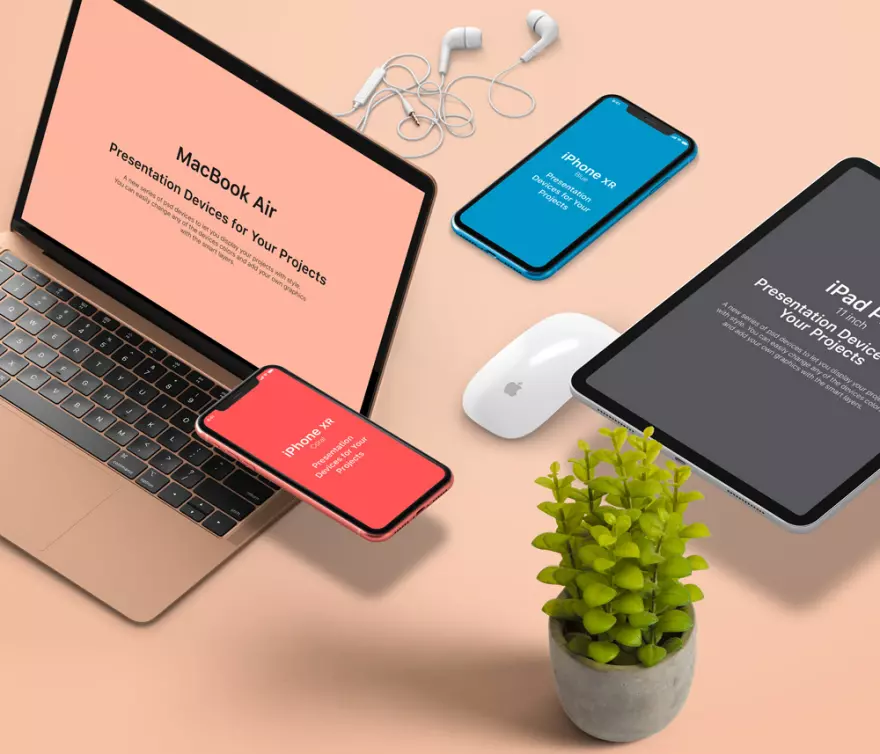Download Laptop and gadgets PSD mockup 