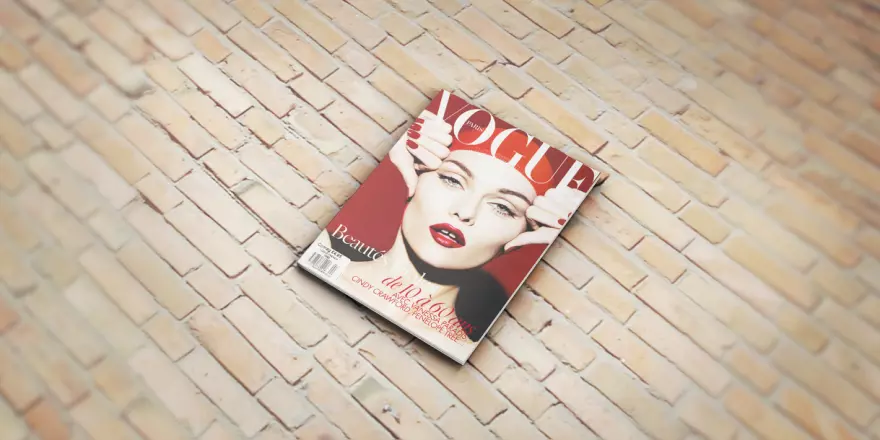 Download Magazine on a table PSD mockup