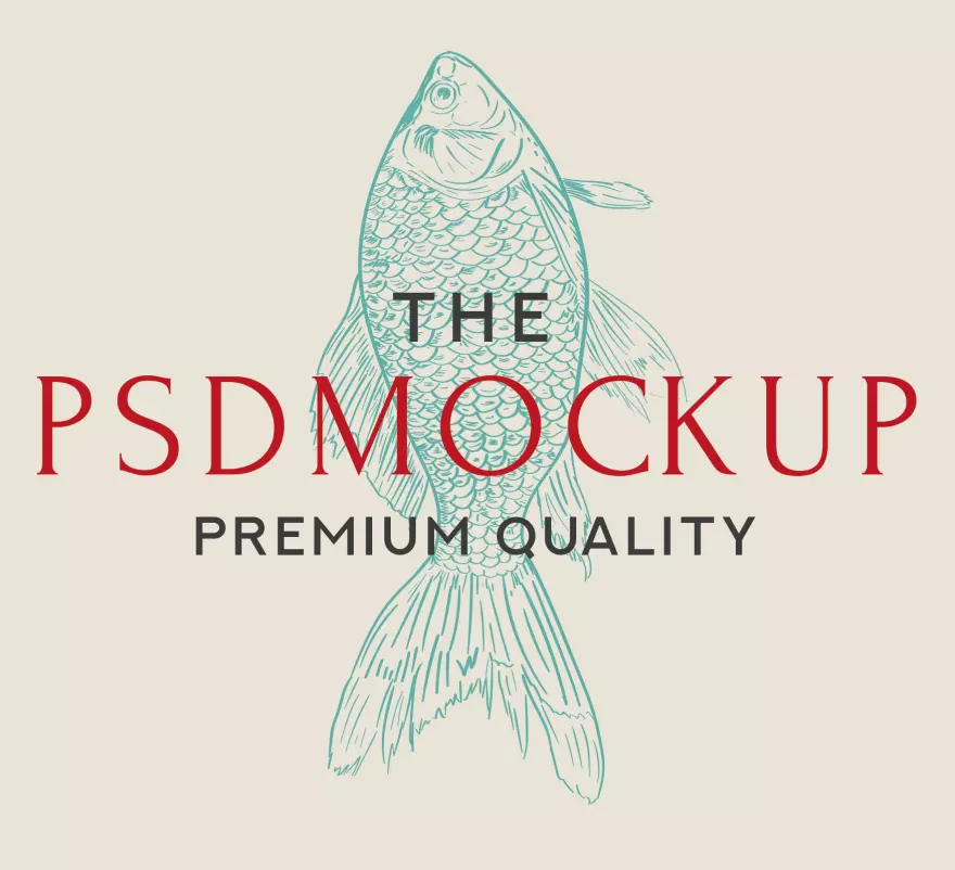 Скачать Seafood shop logo PSD mockup