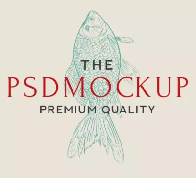 Seafood shop logo PSD mockup