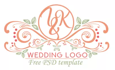 Wedding logo PSD layout