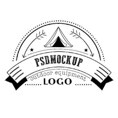 Camping logo psd mockup