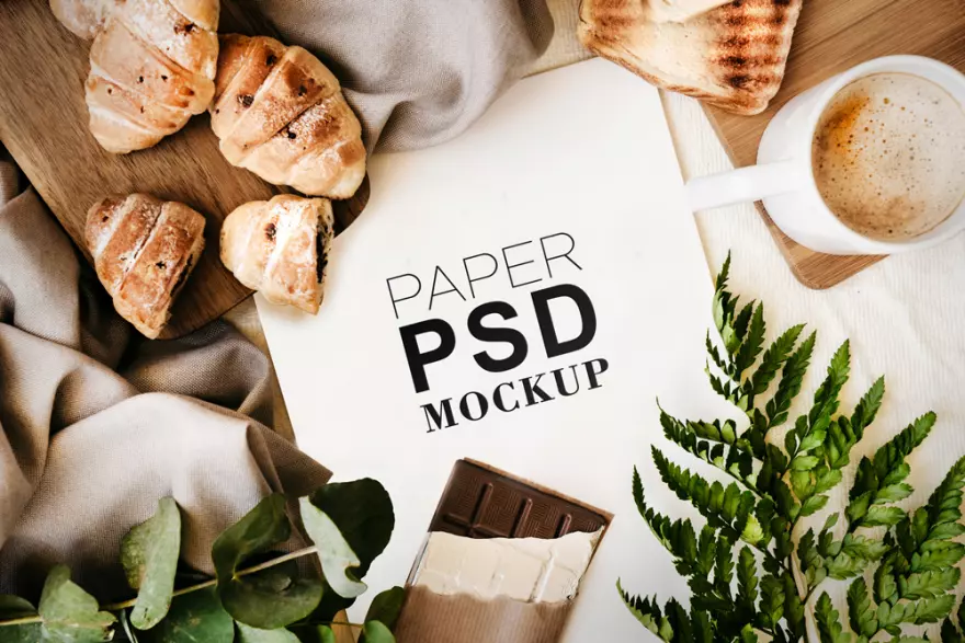 Download Lettering on a sheet PSD mockup