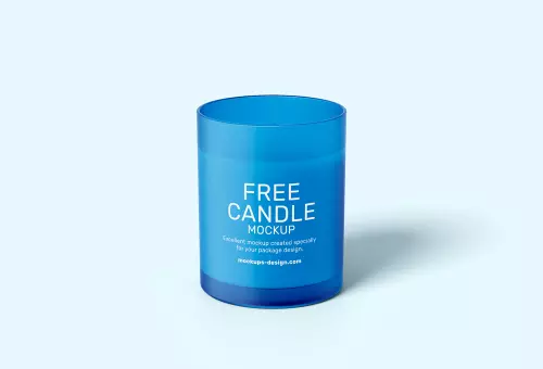 Blue candle PSD mockup