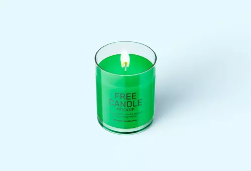 Candle with fire PSD mockup