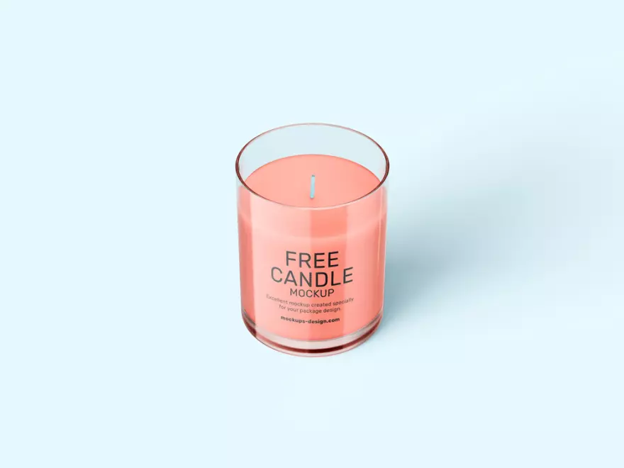 Download Candle in a glass PSD mockup