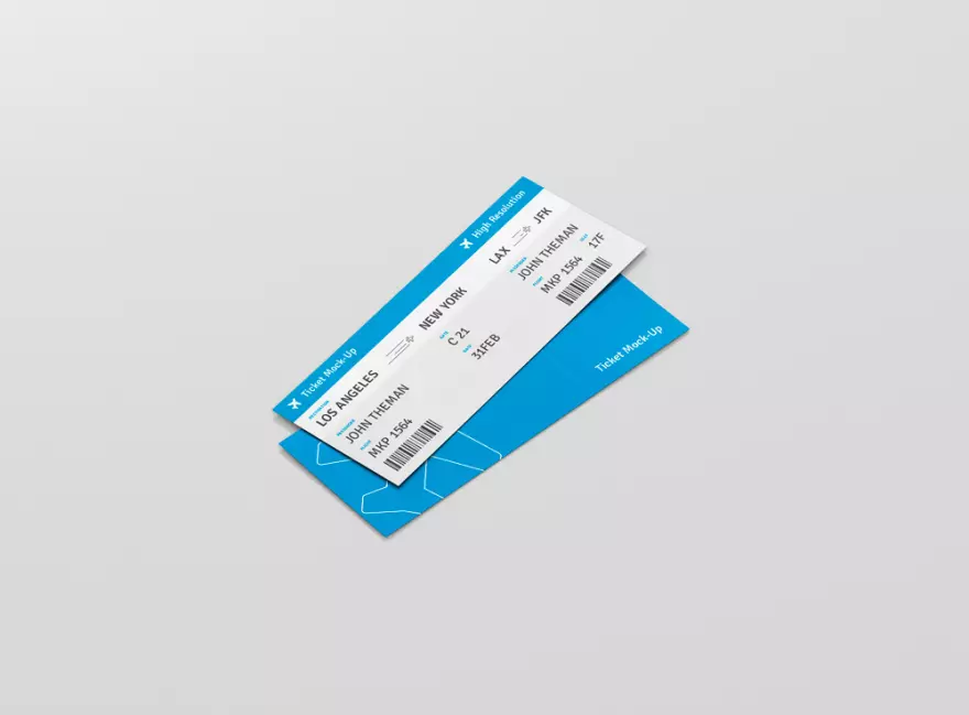 Download Mockup of details and barcodes on the ticket