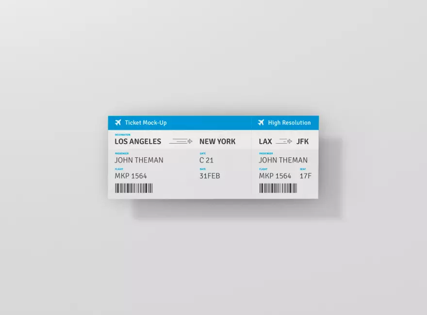 Download Air ticket PSD mockup