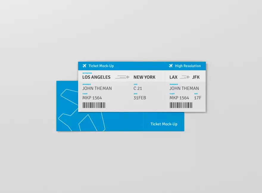 Download Airplane ticket mockup psd