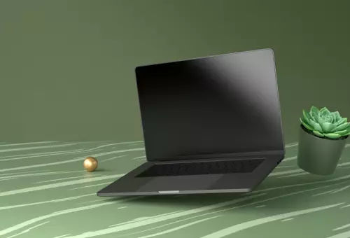 Black macBook psd mockup