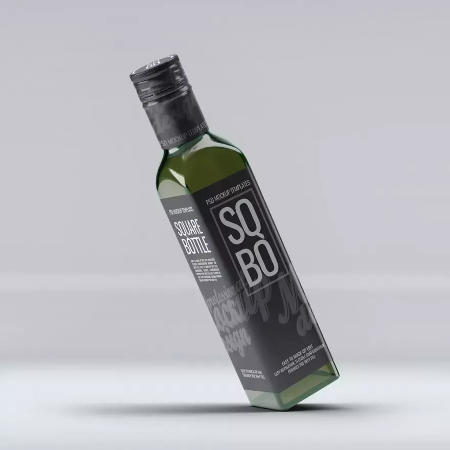 Download Green bottle mockup PSD