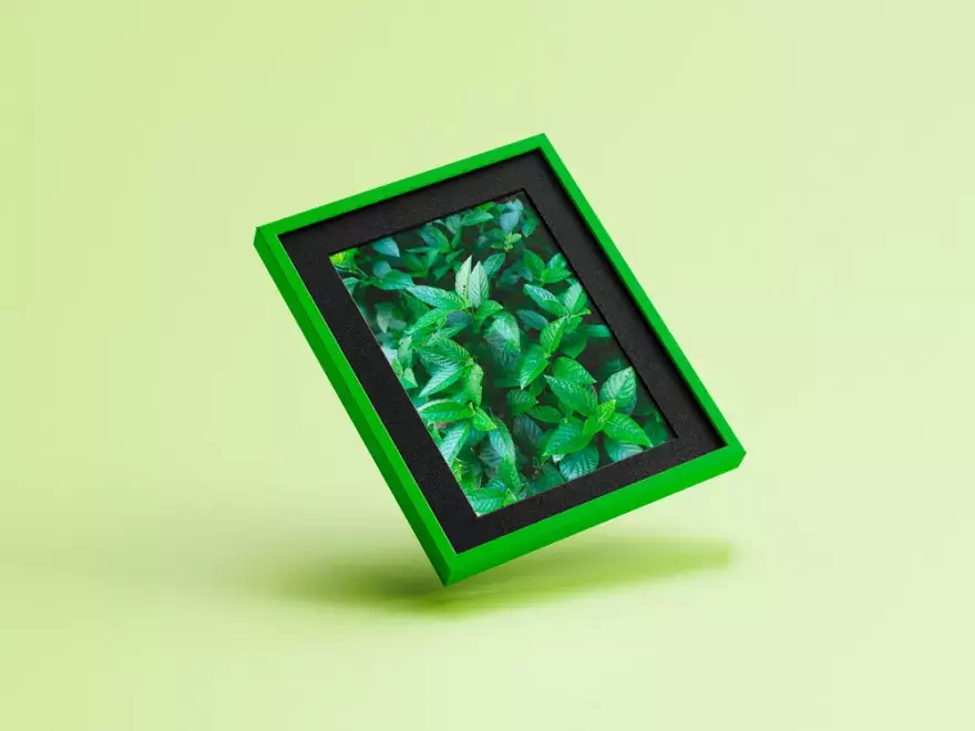 Download Green frame PSD mockup