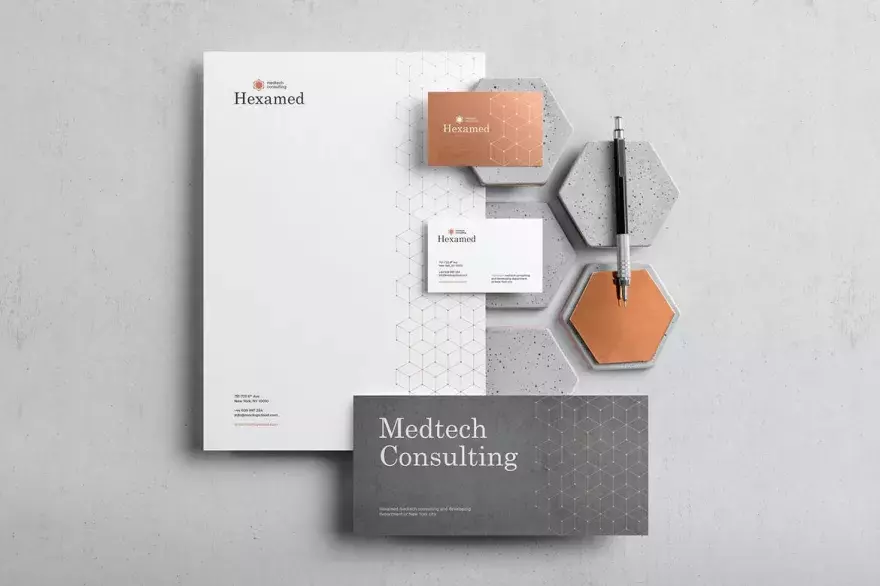 Download Branding PSD mockup with A4, envelope and business cards