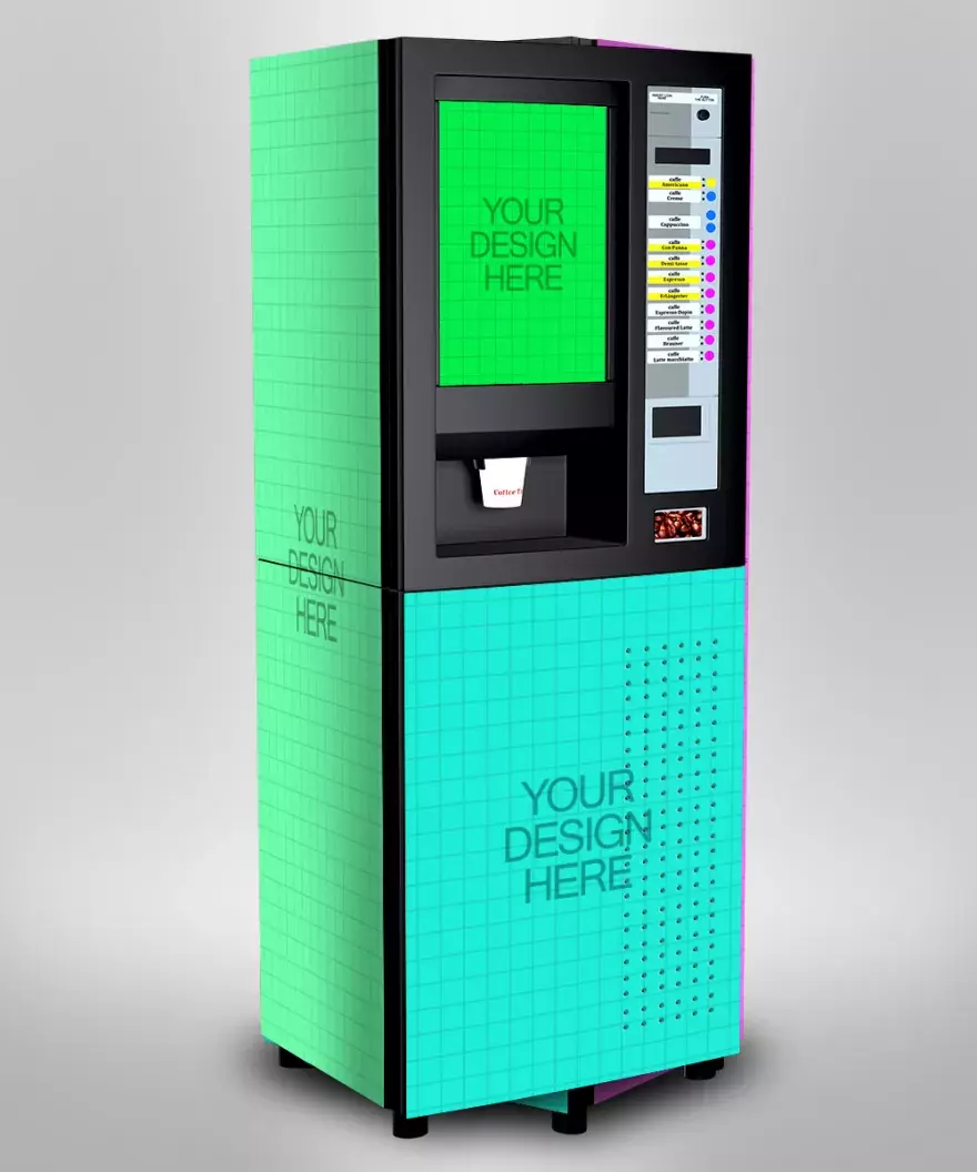 Download Mockup of a vending coffee machine