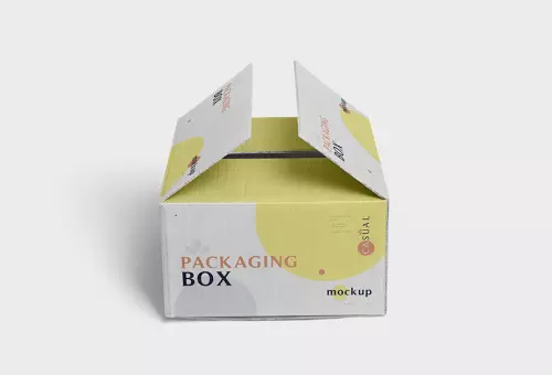 Free cardboard packaging box mockup