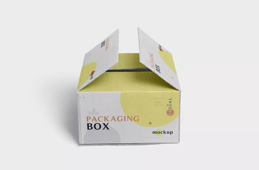 Download Free cardboard packaging box mockup