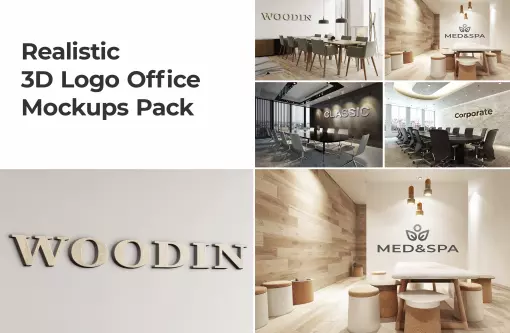 3D Logo Office Mockups Pack Part 2