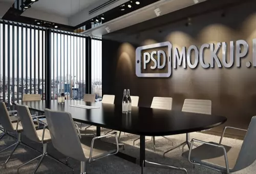 PSD mockup of 3D office logo