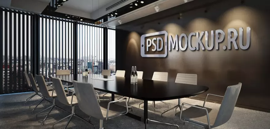 Download PSD mockup of 3D office logo