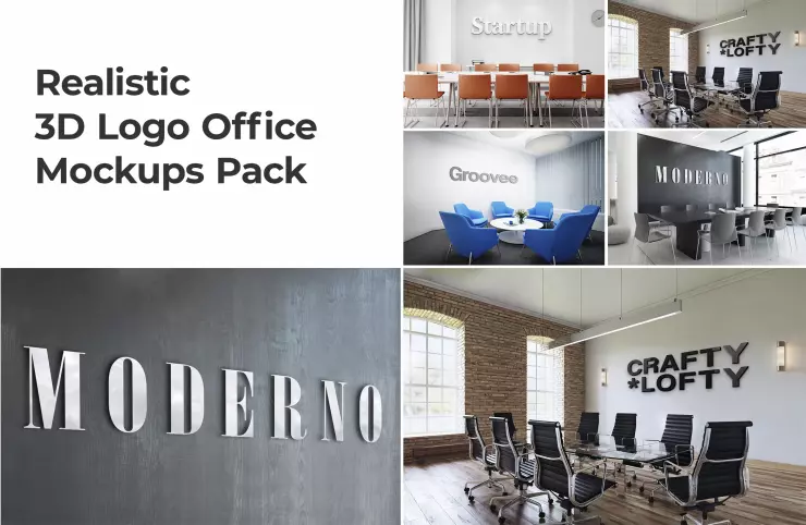 3D Logo Office Mockups Pack Part 1