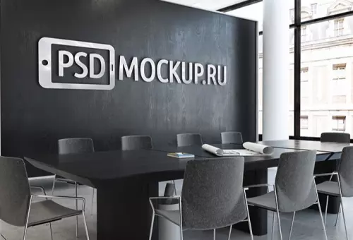 Realistic office logo mockup PSD