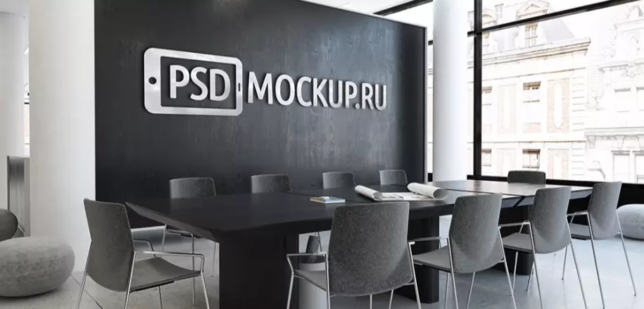 Realistic office logo mockup PSD
