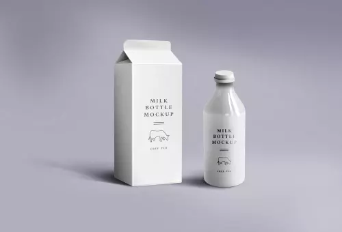 Milk packaging PSD mockup