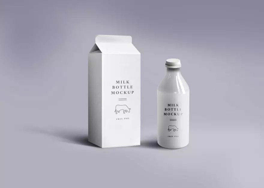 Download Milk packaging PSD mockup