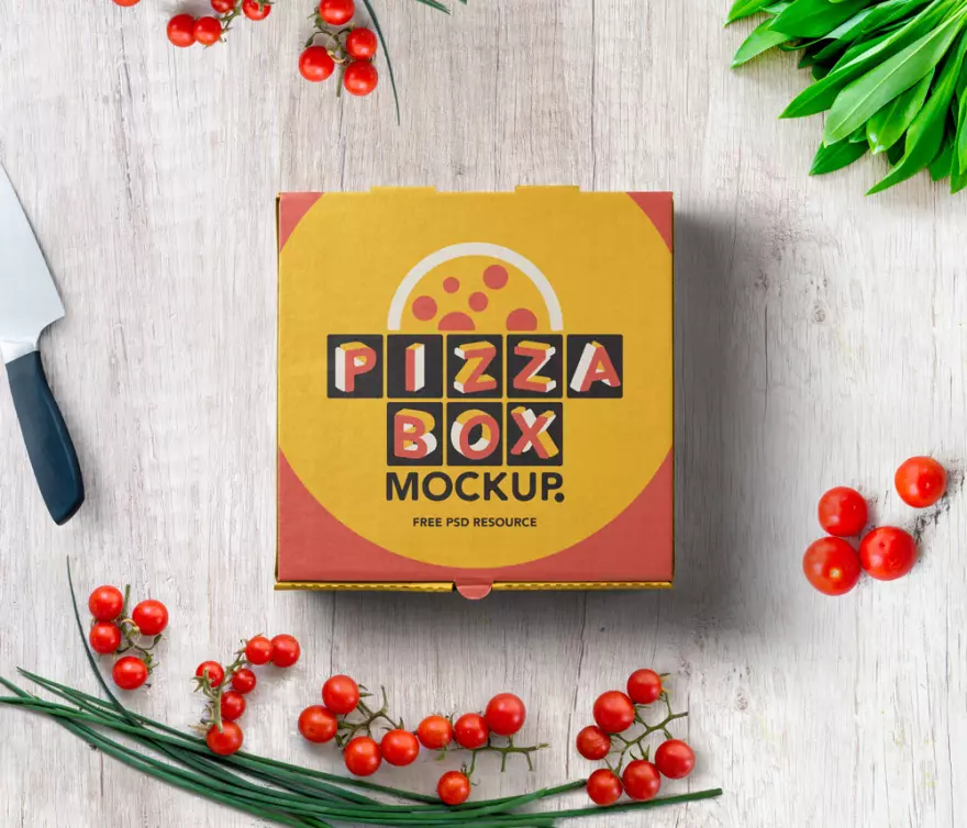 Download Pizza box PSD mockup