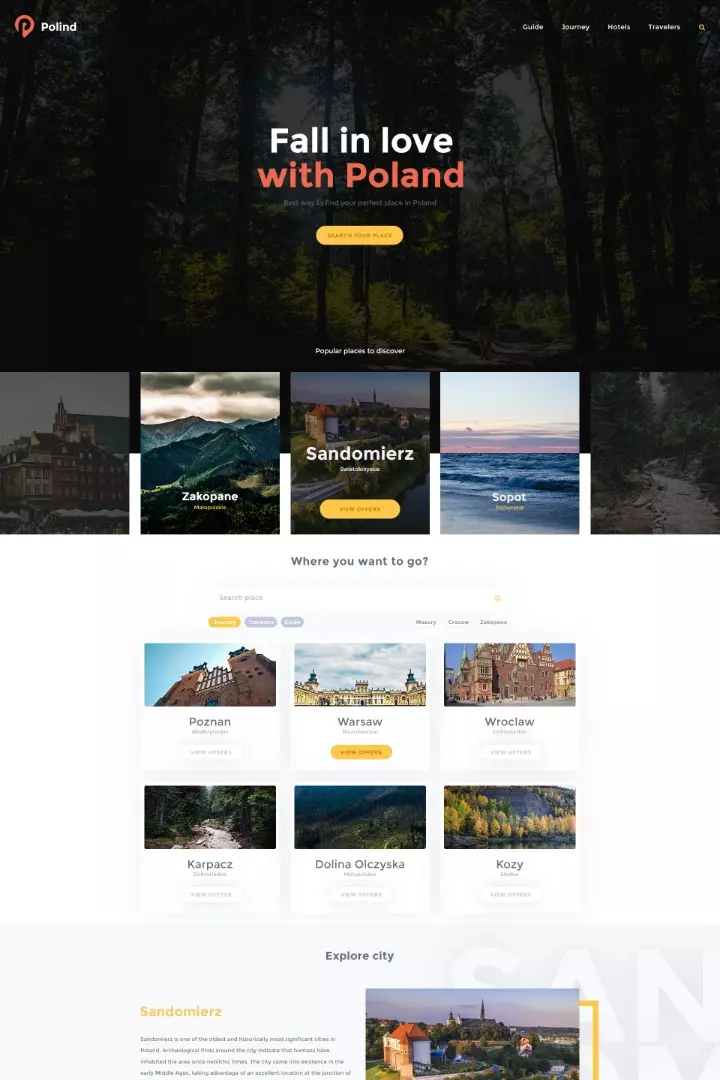 Скачать Travel website psd layout