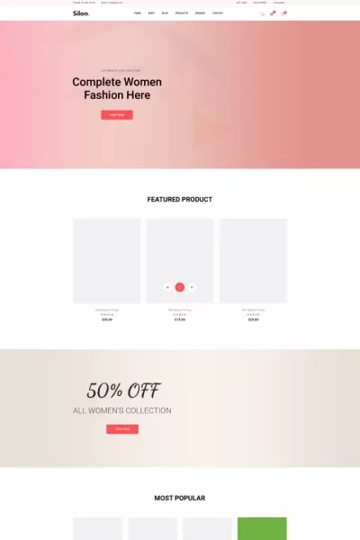Online store psd layout