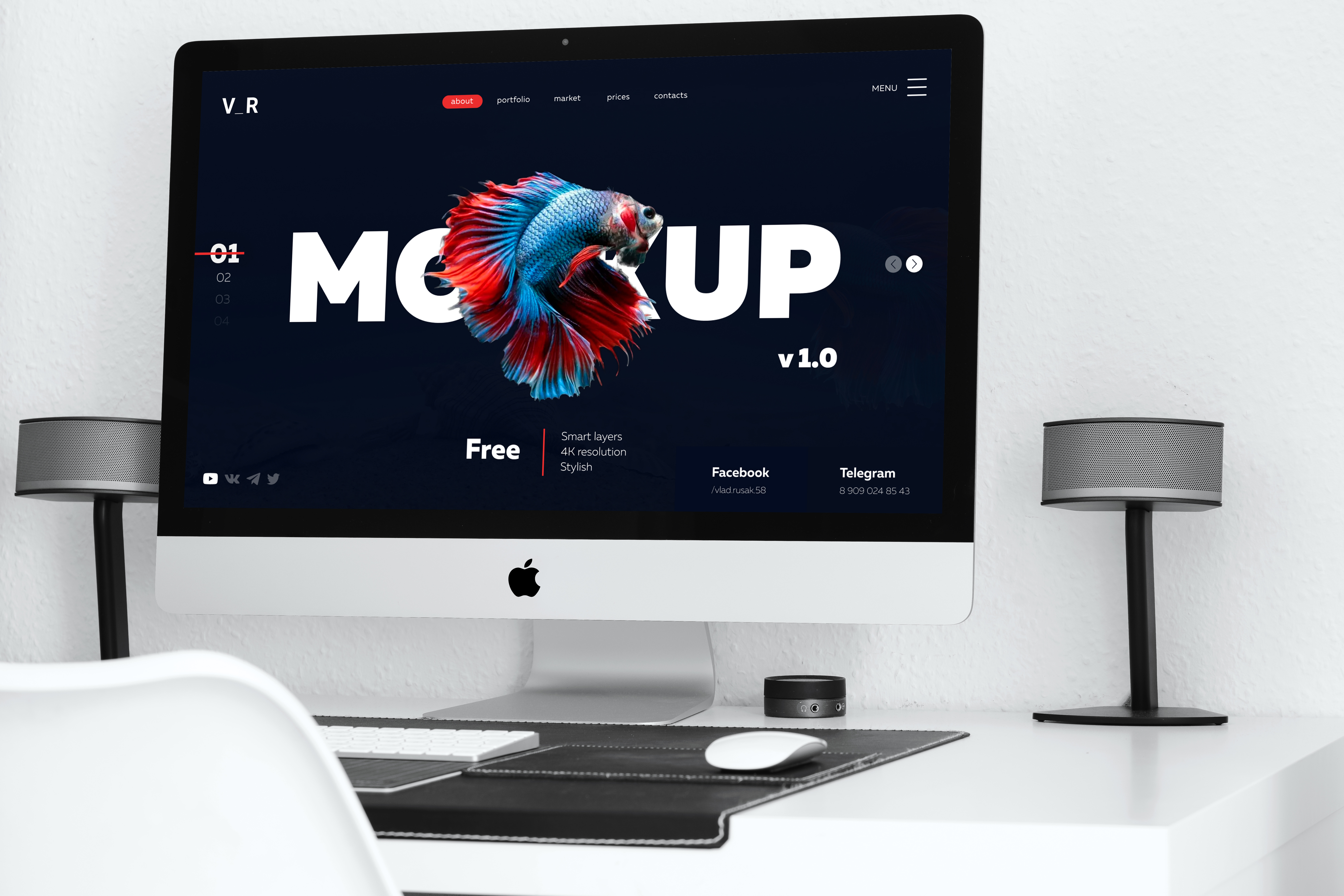 PSD mockup with monitor